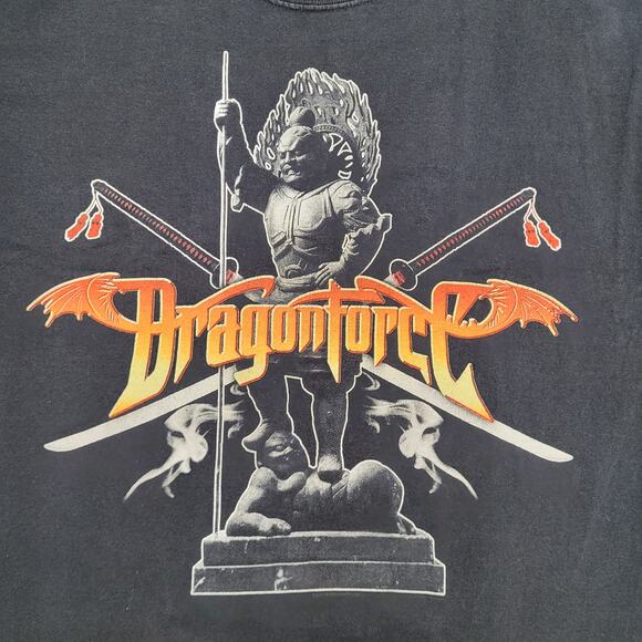 Y2K DragonForce Graphic Tee Men's Small Heavy Metal Concert Tour Shirt - Picture 3 of 13